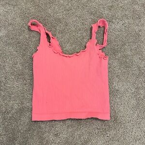 hot pink cropped tank top